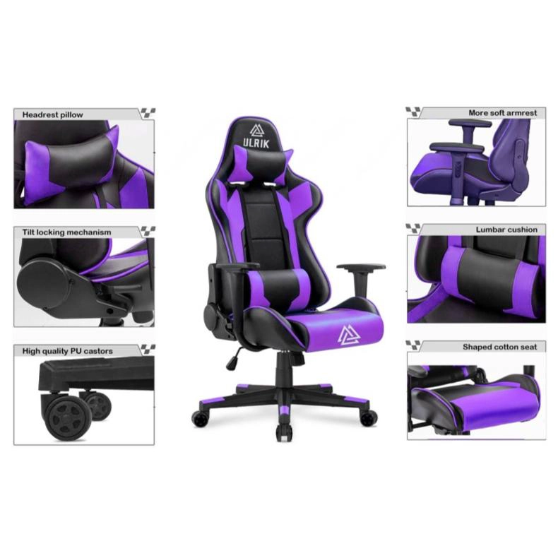 SILLA GAMER DE OFICINA PROFESIONAL ULRIK MORADA - 4
