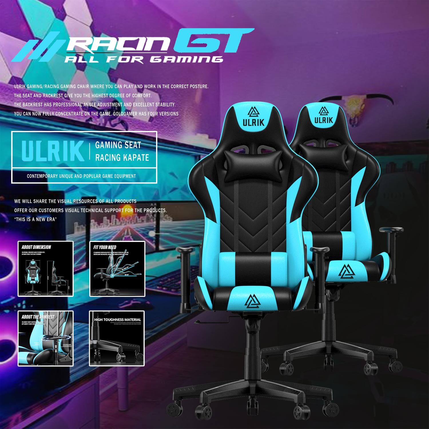 SILLA GAMER DE OFICINA PROFESIONAL ULRIK CELESTE - 3