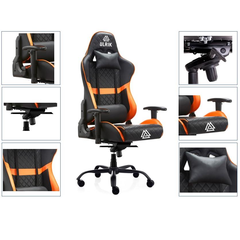 SILLA GAMER DE OFICINA PROFESIONAL ULRIK PRO XL IRON 4D NARANJO - 5