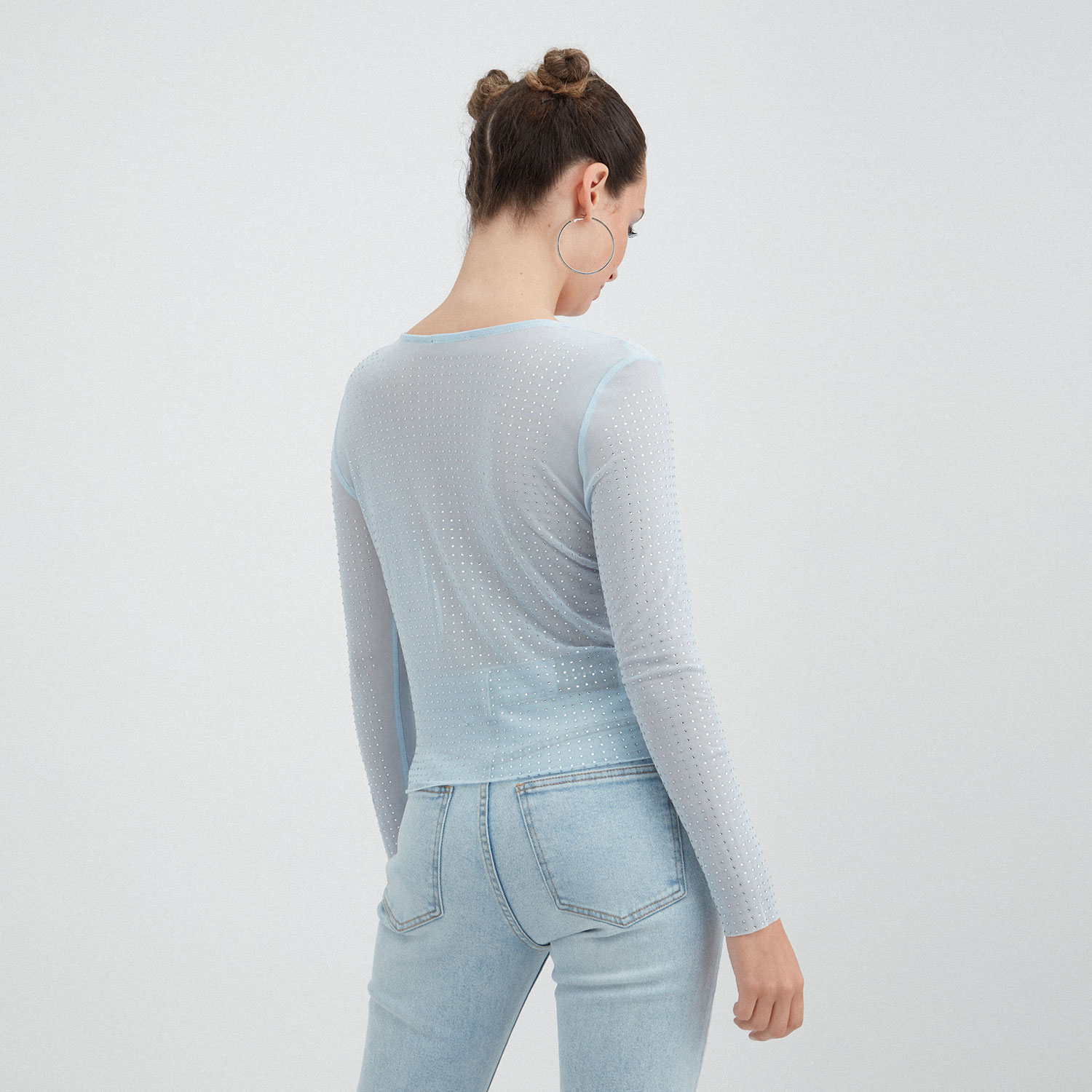 POLERA MESH STRASS CELESTE - 2