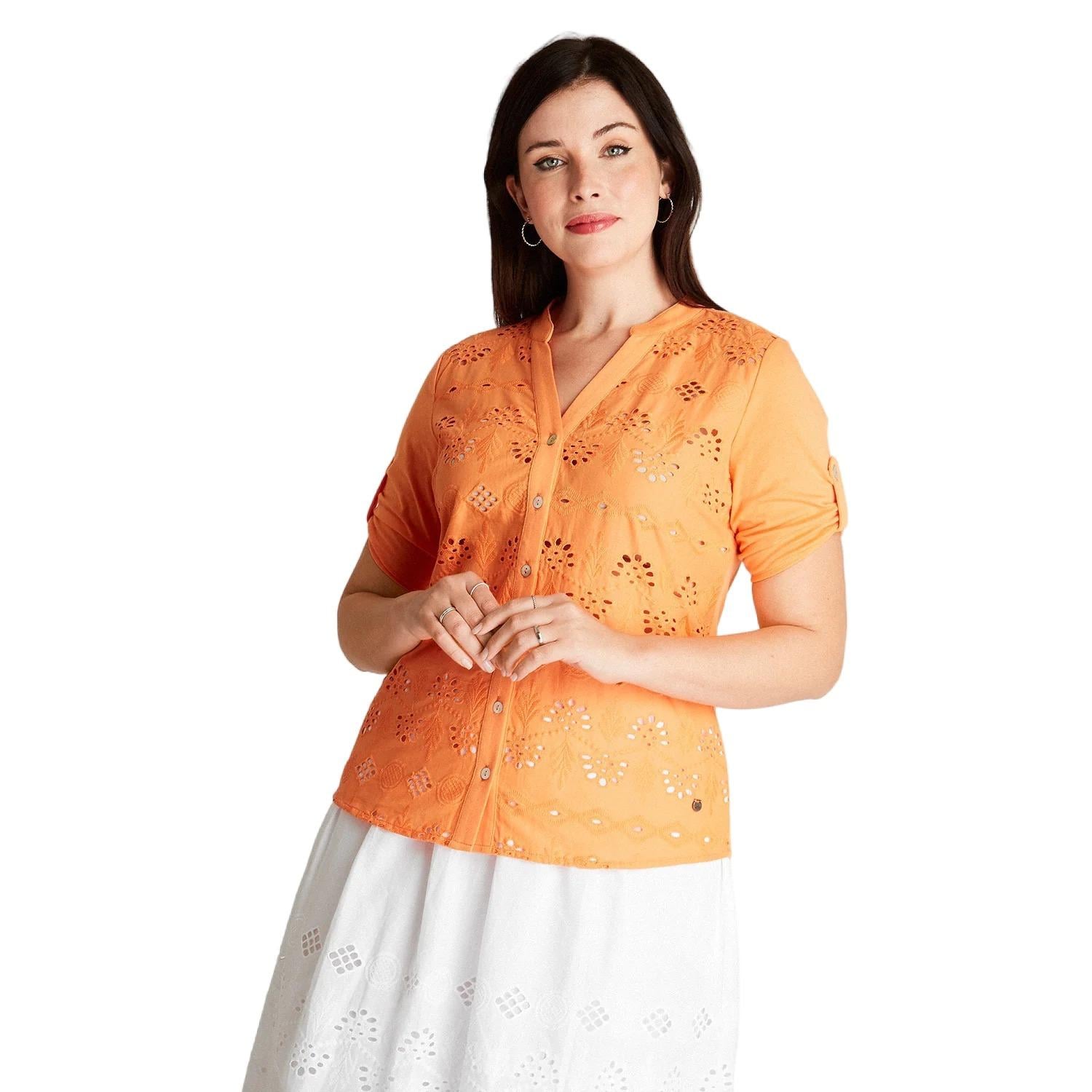 BLUSA NARANJA CUELLO MAO Naranjo XS