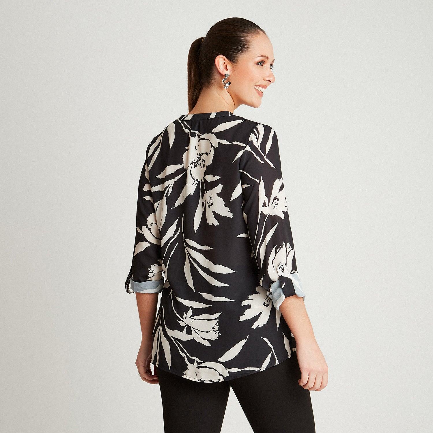 BLUSA TIPO BLUSÓN ABOTONADO EN COLOR NEGRO - 2