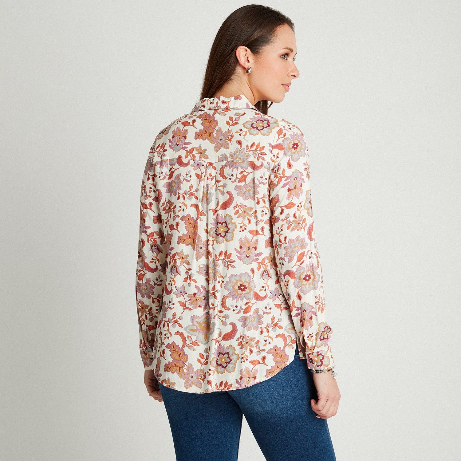 BLUSA LILA MANGA LARGA ESTAMPADA - 2