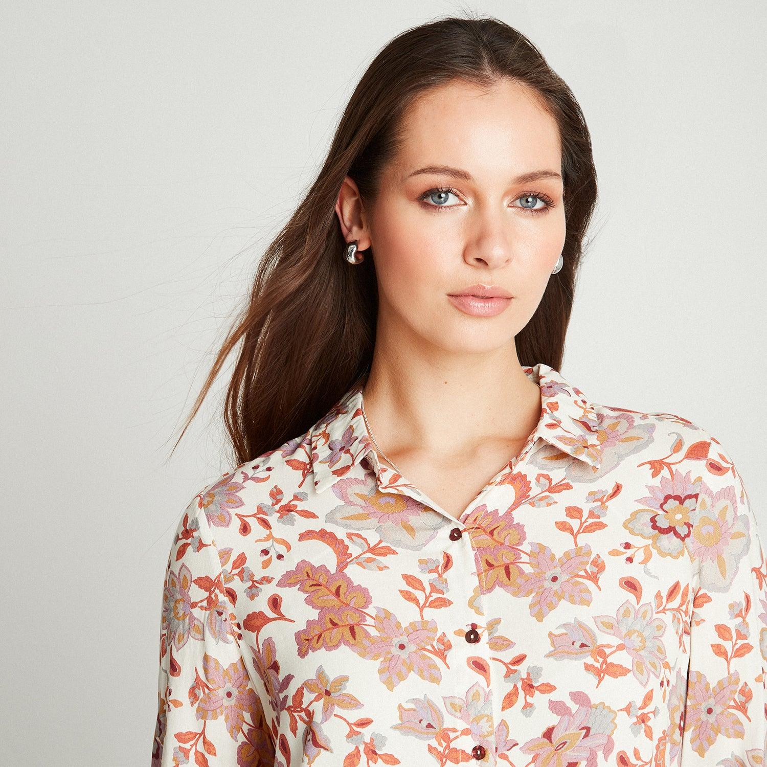 BLUSA LILA MANGA LARGA ESTAMPADA - 3