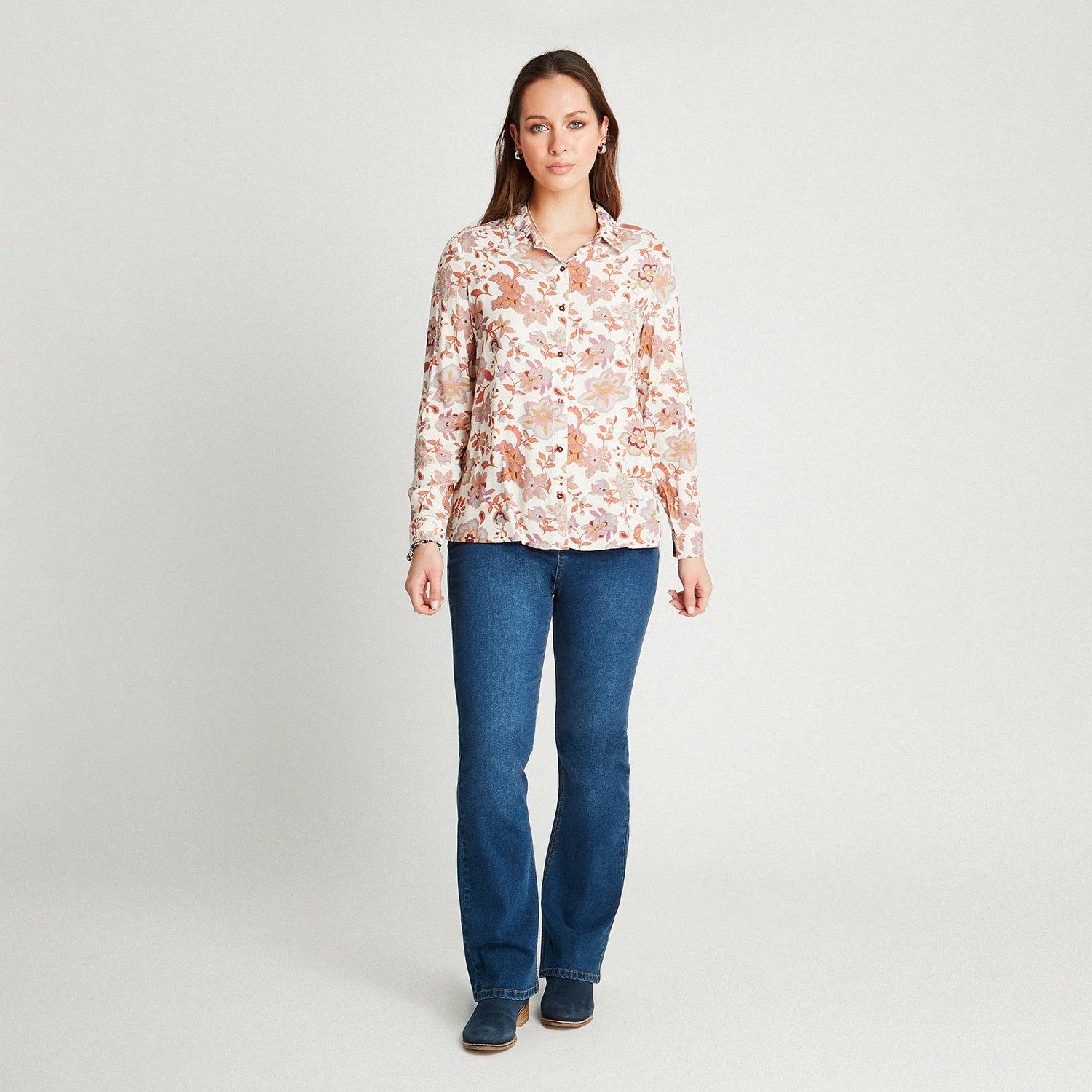 BLUSA LILA MANGA LARGA ESTAMPADA - 4