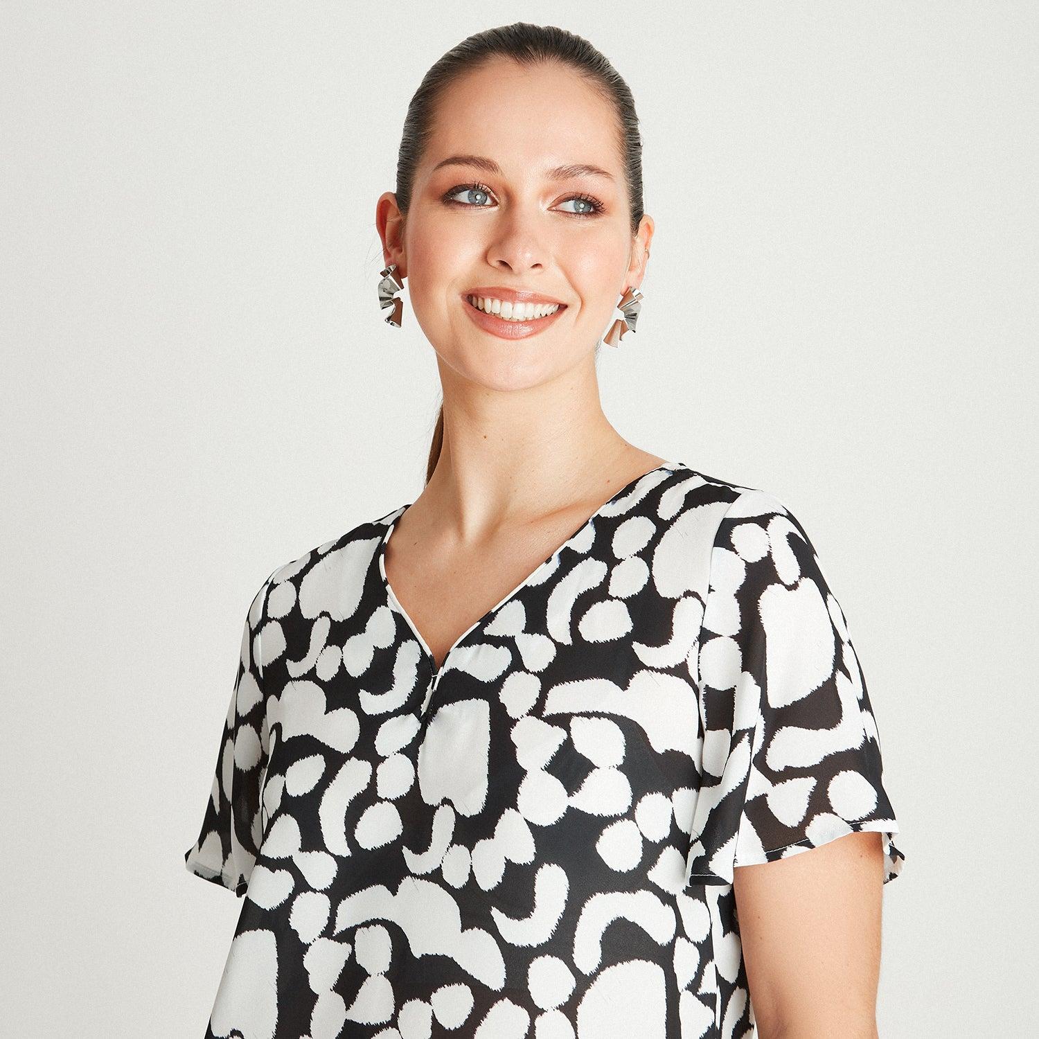 BLUSA CRUDO MANGA CORTA CUELLO V - 3
