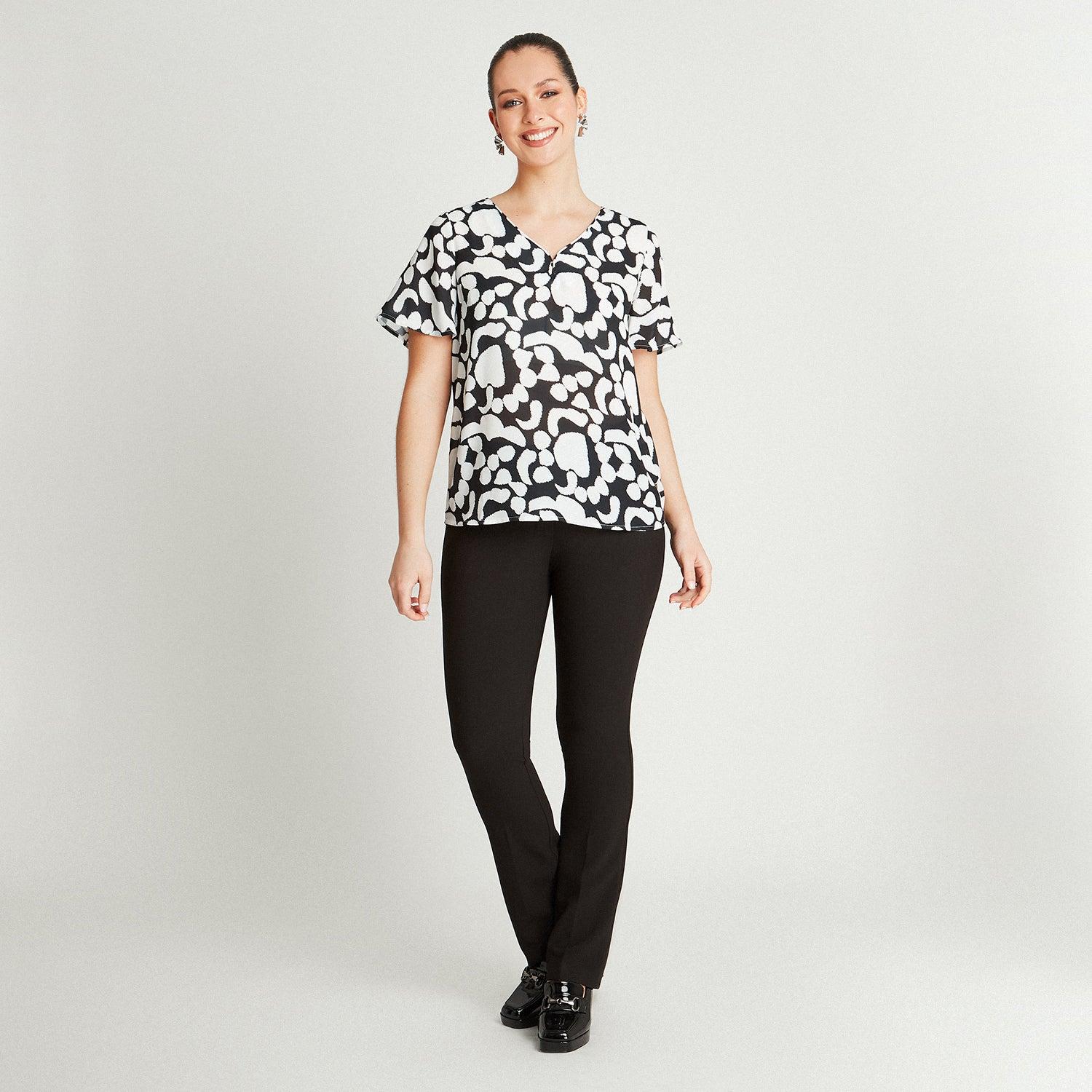 BLUSA CRUDO MANGA CORTA CUELLO V - 4