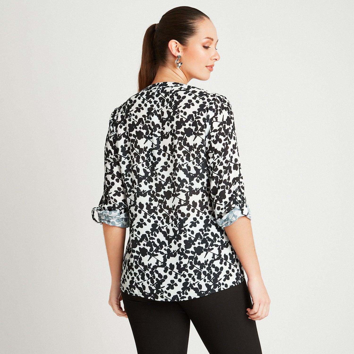 BLUSA CRUDO MANGA LARGA ESTAMPADO CUELLO MAO - 2