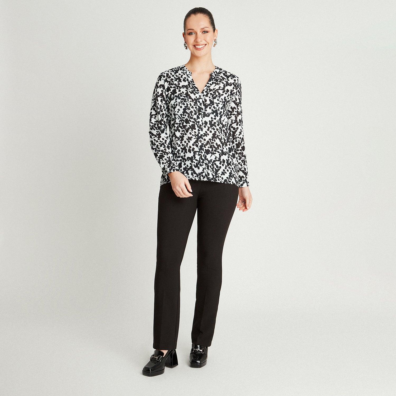 BLUSA CRUDO MANGA LARGA ESTAMPADO CUELLO MAO - 4