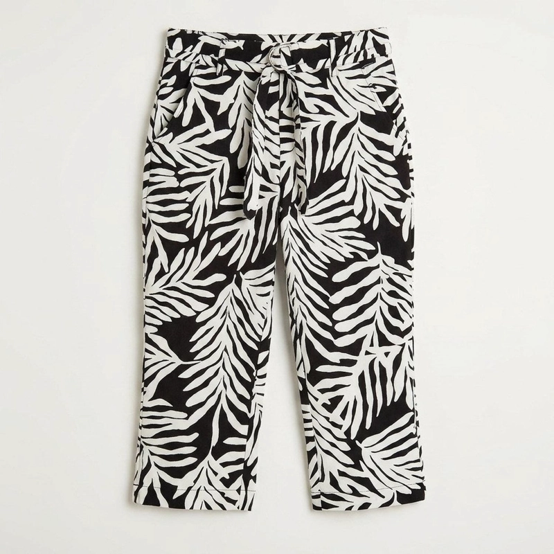 PANTALÓN CAPRI LINO MUJER LORENZO DI PONTTI NEGRO 72500201 CAPRI PIERNA RECTA ESTAMPADO - 6