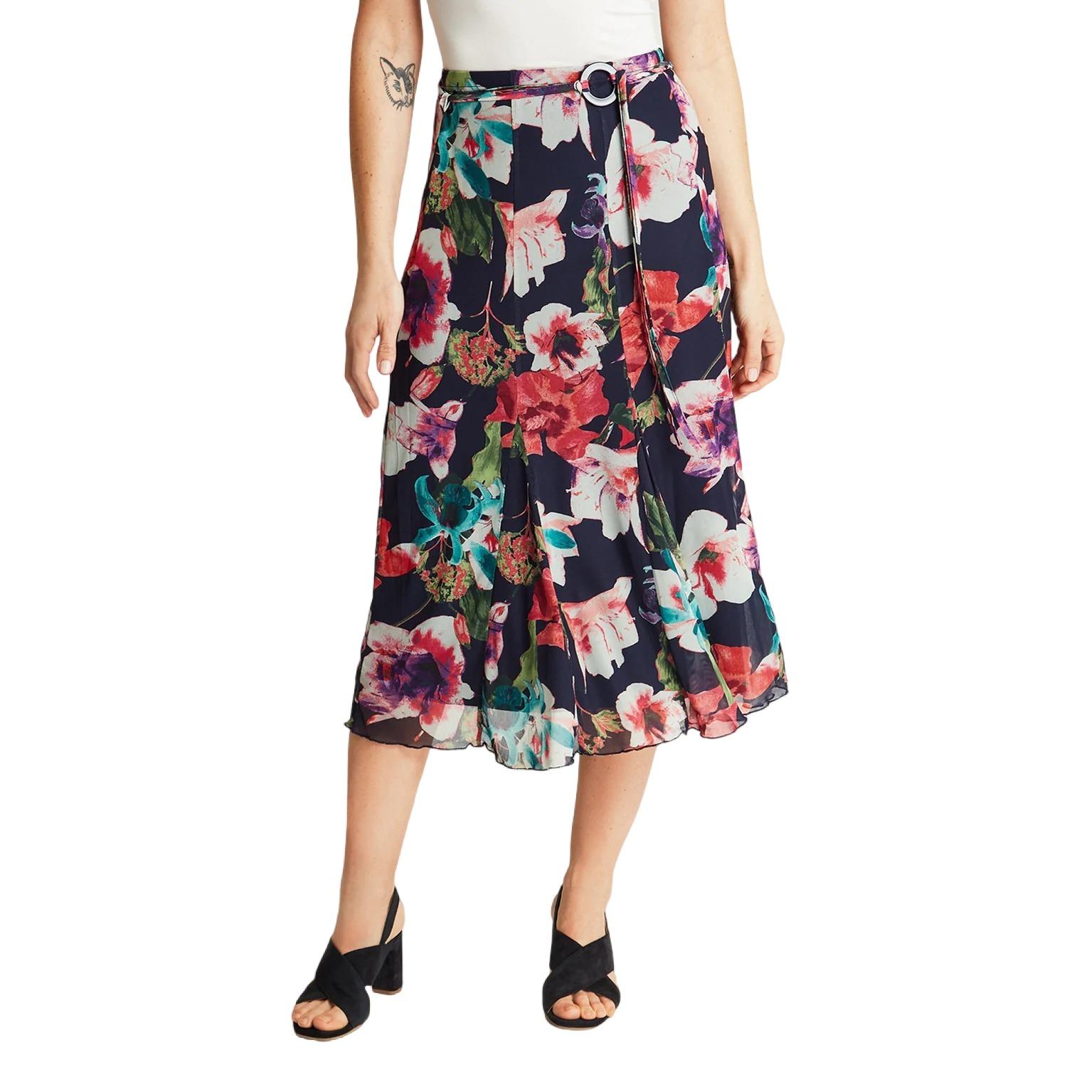 FALDA MUJER LORENZO DI PONTTI AZUL 30501939 LARGA ESTAMPADO ACAMPANADA - 1