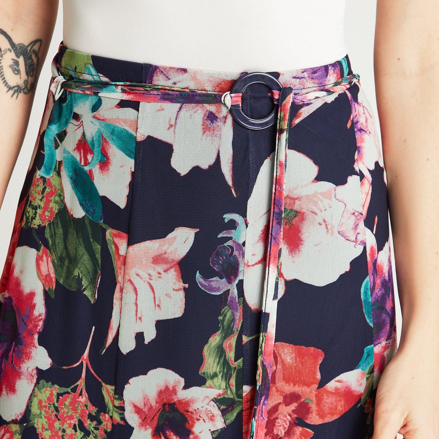 FALDA MUJER LORENZO DI PONTTI AZUL 30501939 LARGA ESTAMPADO ACAMPANADA - 3