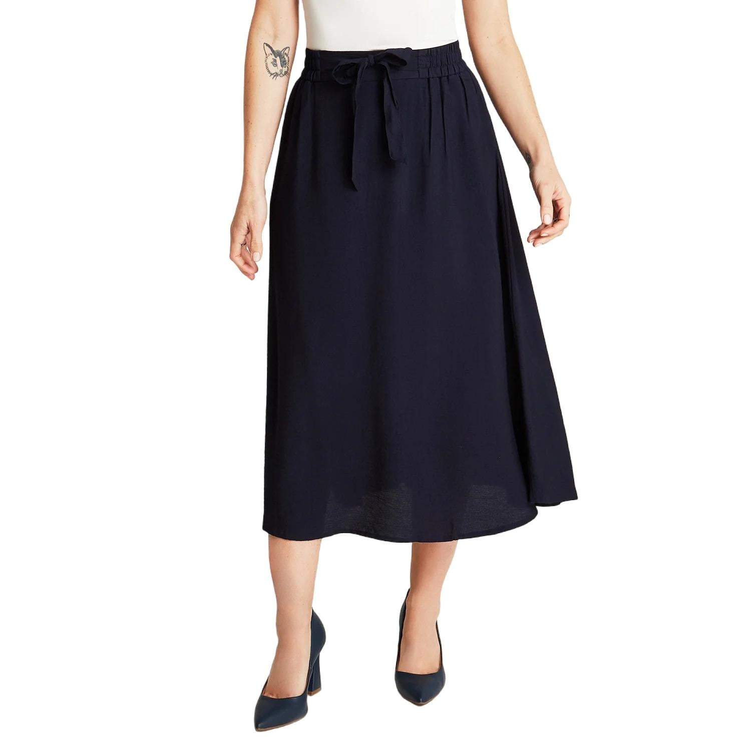 FALDA MUJER LORENZO DI PONTTI AZUL 30502039 LARGA ACAMPANADA - 1