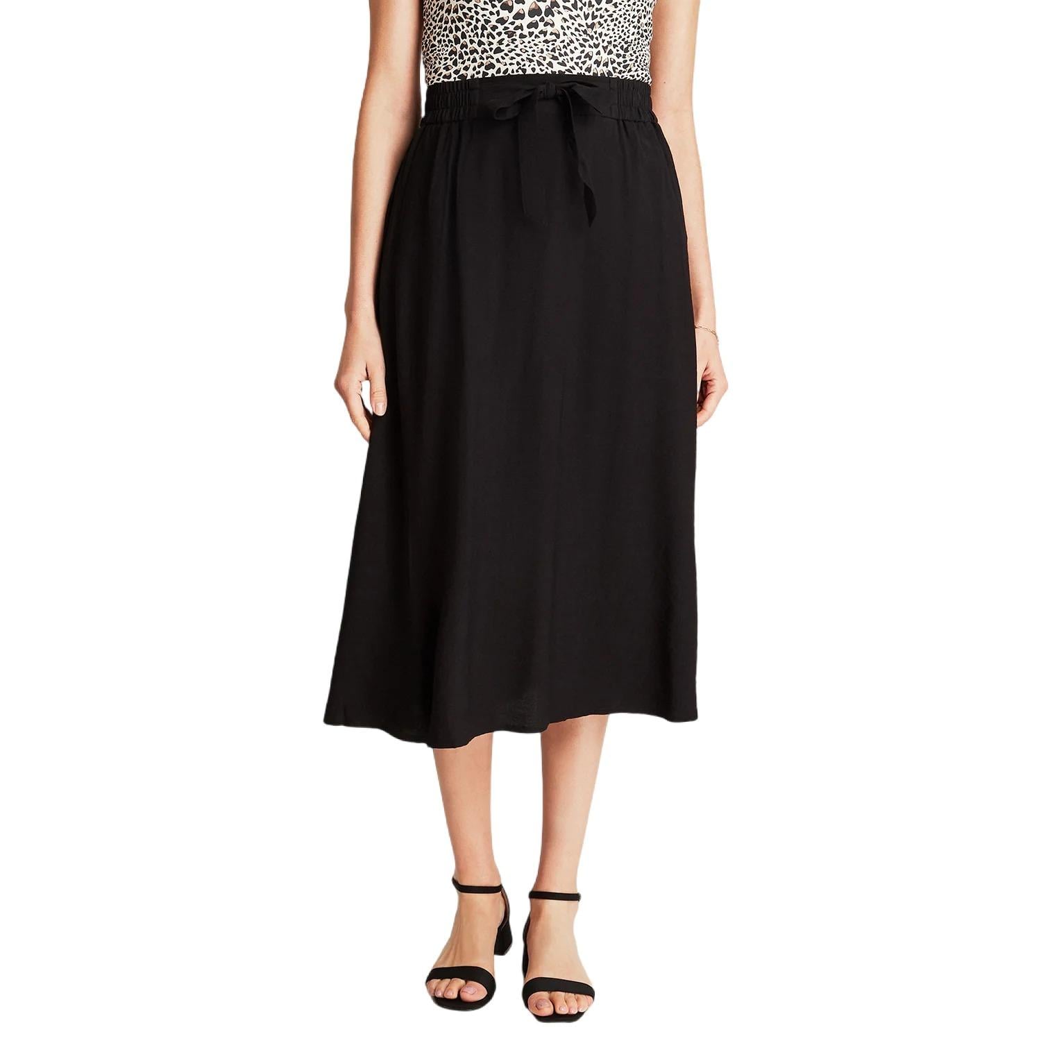 FALDA MUJER LORENZO DI PONTTI NEGRO 30502001 LARGA ACAMPANADA - 1