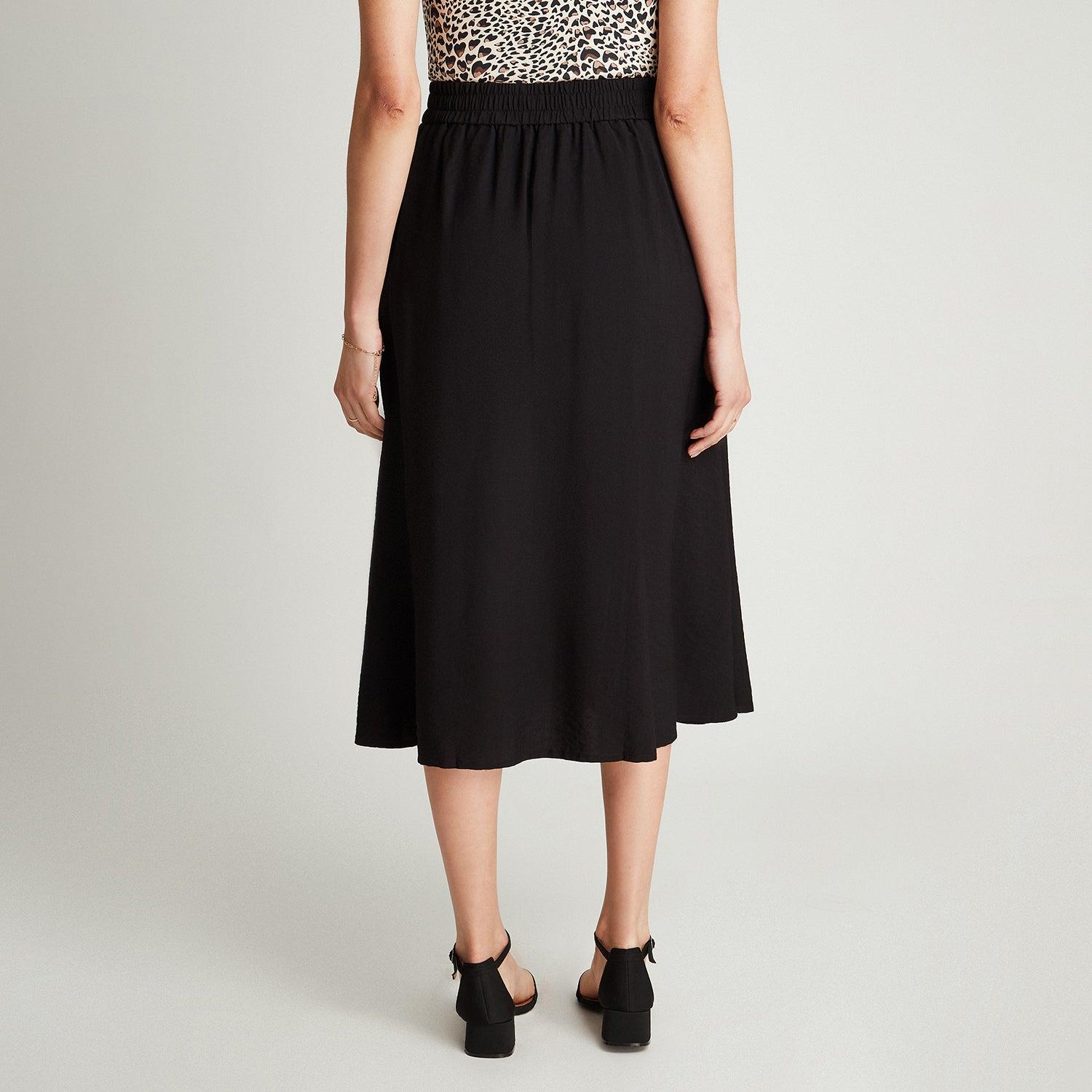 FALDA MUJER LORENZO DI PONTTI NEGRO 30502001 LARGA ACAMPANADA - 2