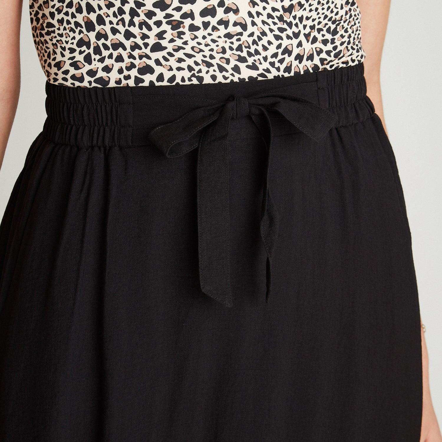 FALDA MUJER LORENZO DI PONTTI NEGRO 30502001 LARGA ACAMPANADA - 3