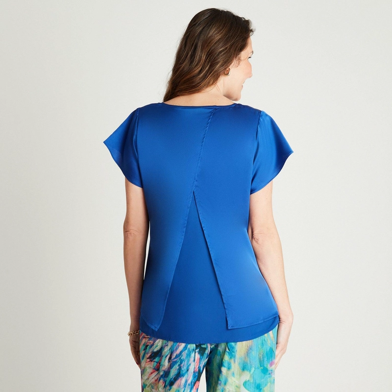 BLUSA AZUL TAJALI EN ESPALDA - 2