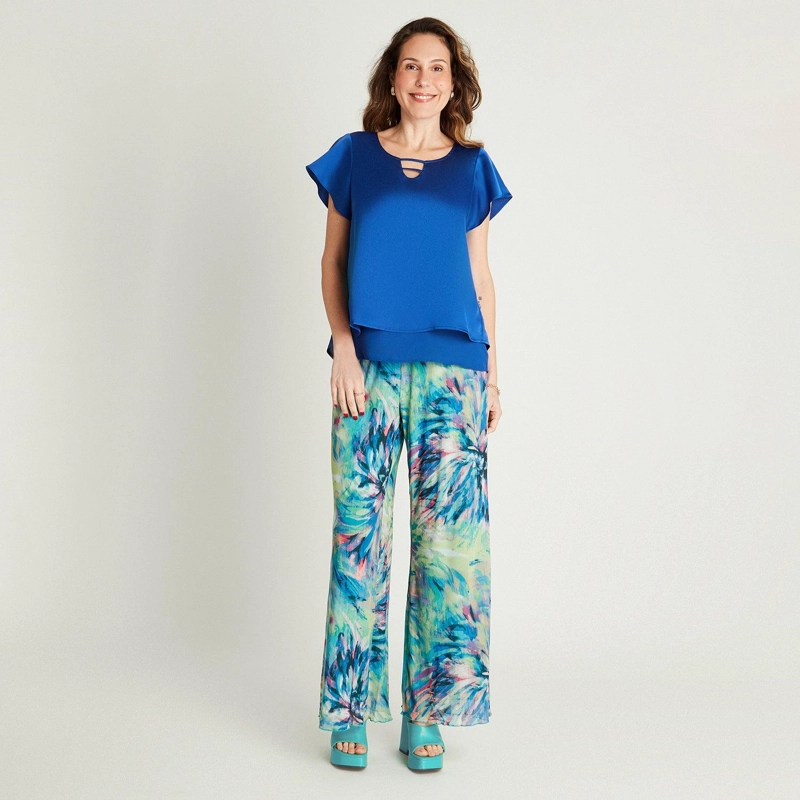BLUSA AZUL TAJALI EN ESPALDA - 4