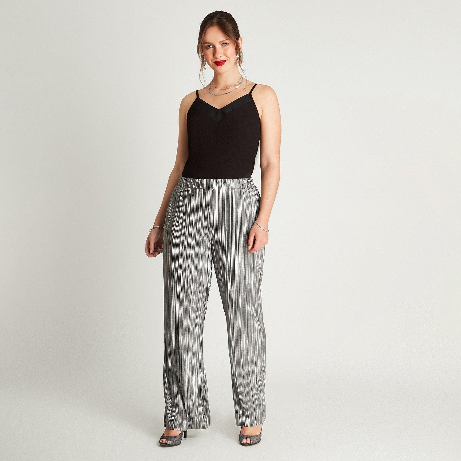 PANTALÓN EN COLOR NEGRO PALAZZO - 4