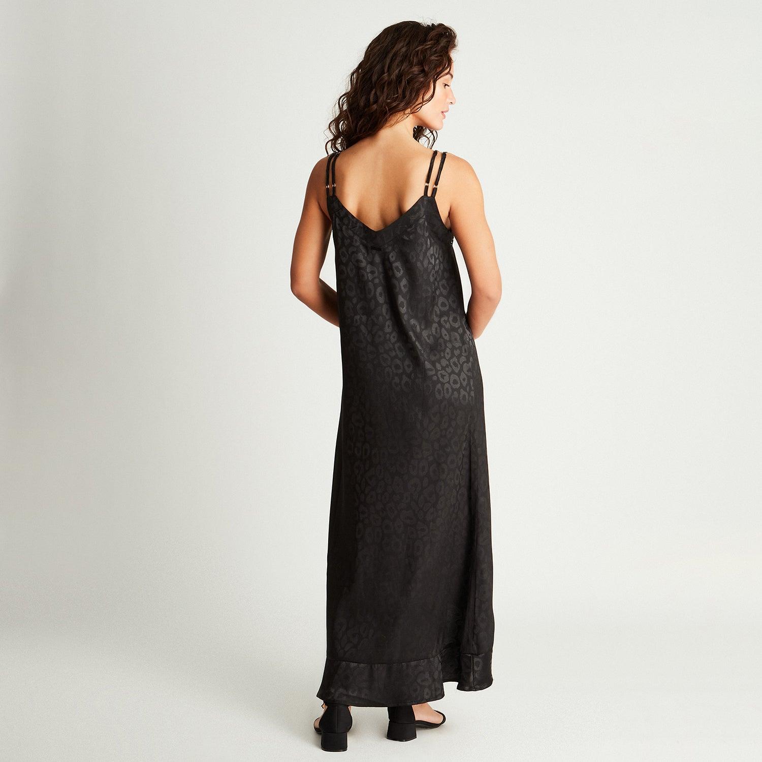 VESTIDO MAXI EN COLOR NEGRO TIRANTES - 2