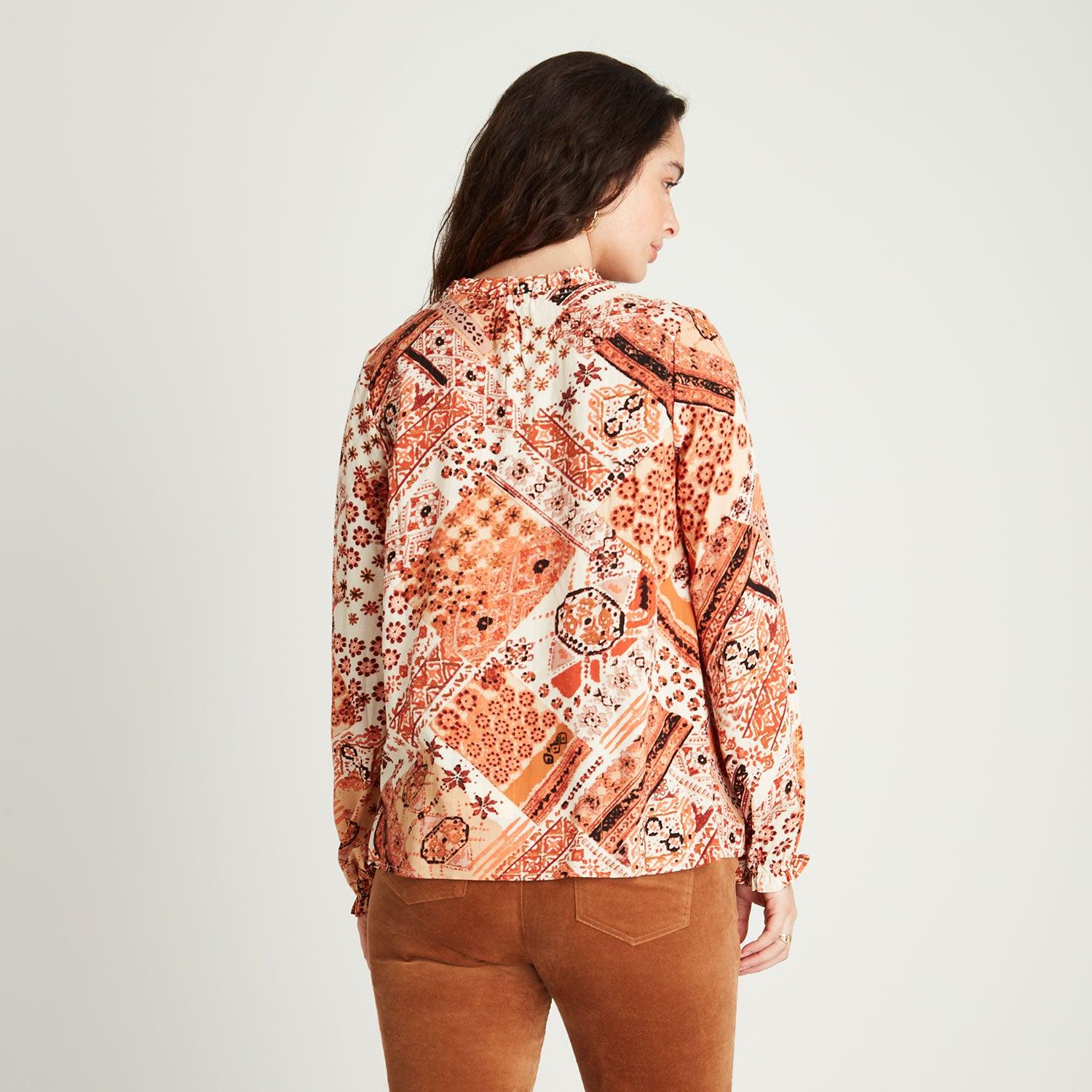 BLUSA CON LUREX Y AMARRA EN ESCOTE TERRACOTA - 2