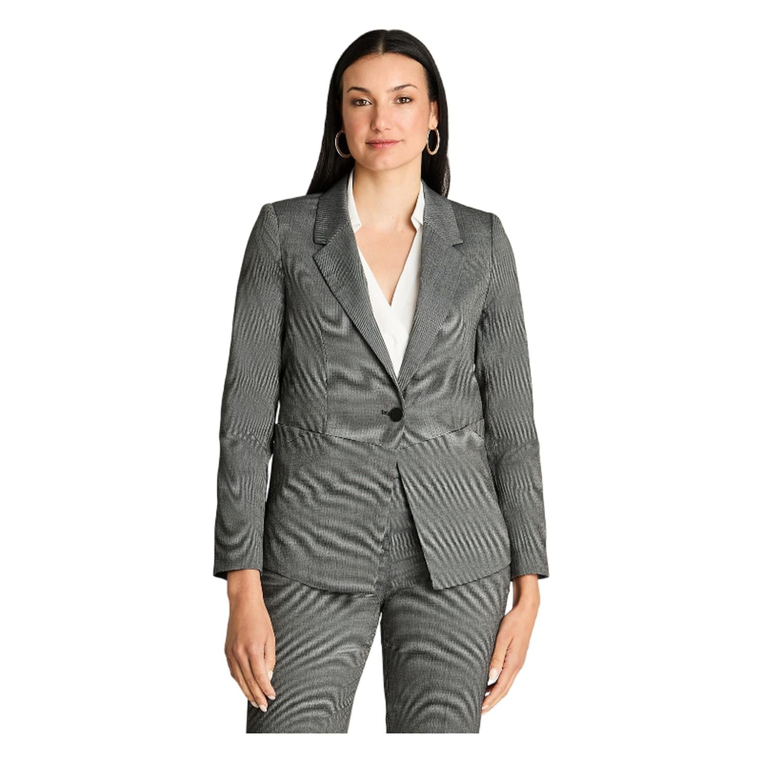 BLAZER MANGA LARGA MUJER LORENZO DI PONTTI GRIS CON UN BOTÓN - 1