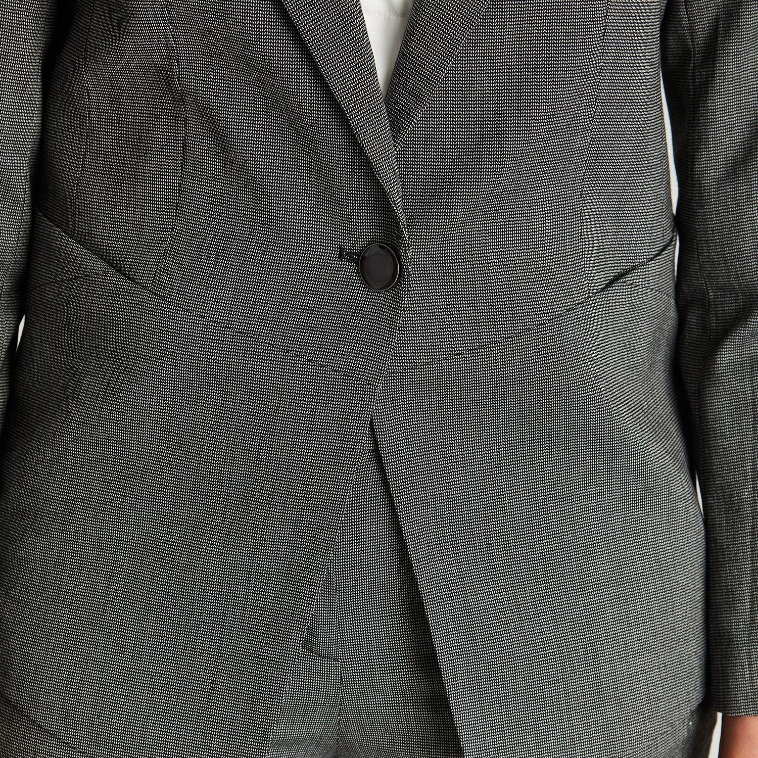 BLAZER MANGA LARGA MUJER LORENZO DI PONTTI GRIS CON UN BOTÓN - 3