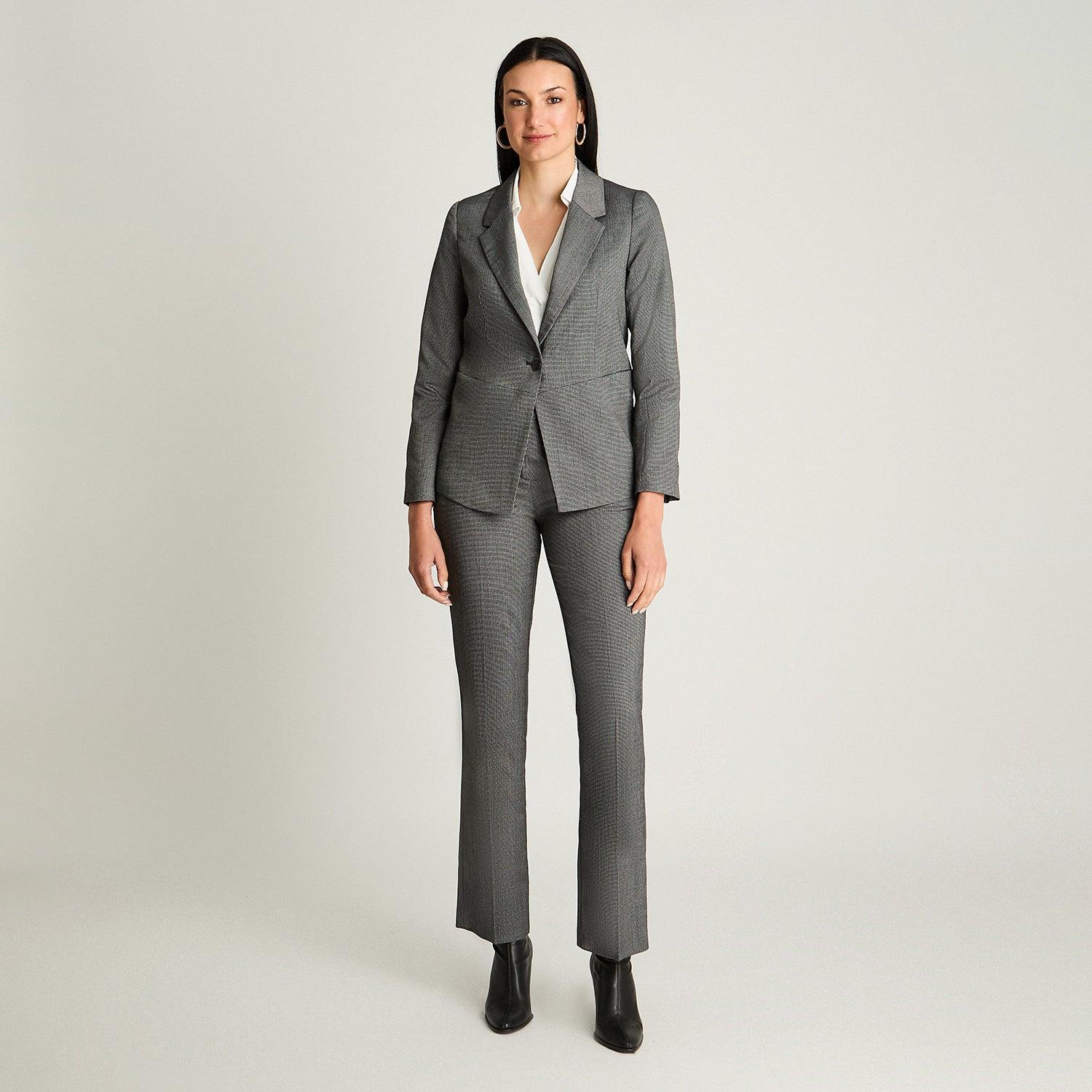 BLAZER MANGA LARGA MUJER LORENZO DI PONTTI GRIS CON UN BOTÓN - 4