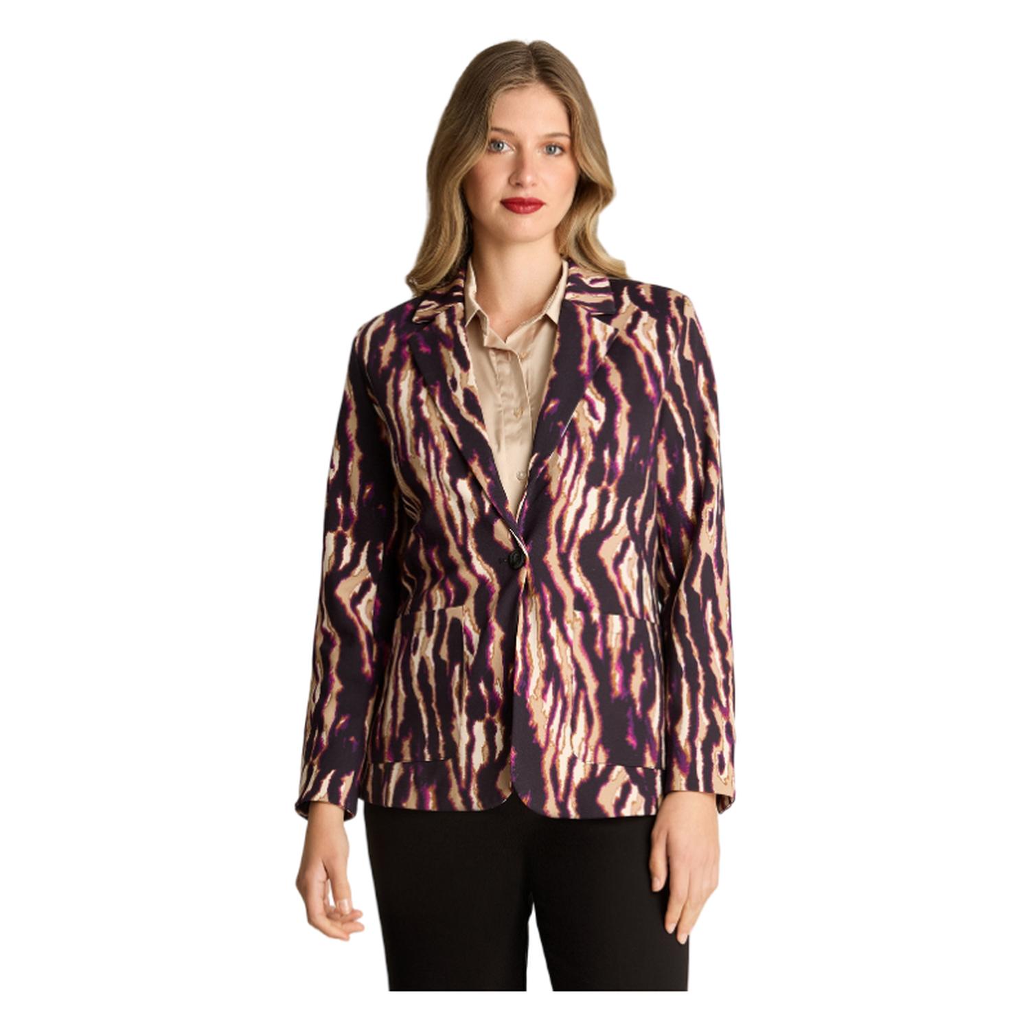 BLAZER MANGA LARGA MUJER LORENZO DI PONTTI NEGRO ESTAMPADO - 1