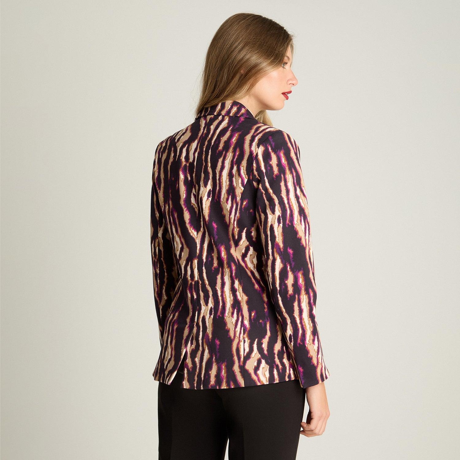 BLAZER MANGA LARGA MUJER LORENZO DI PONTTI NEGRO ESTAMPADO - 2