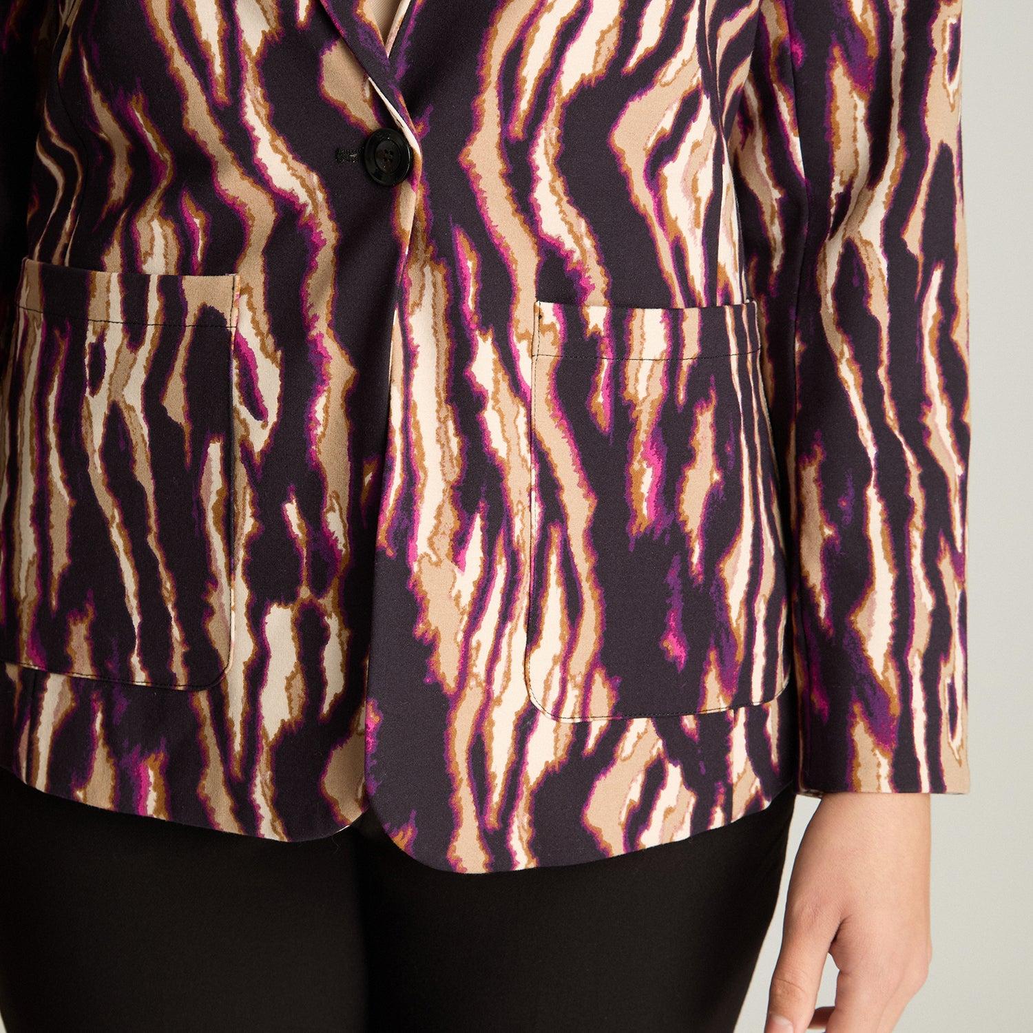 BLAZER MANGA LARGA MUJER LORENZO DI PONTTI NEGRO ESTAMPADO - 3