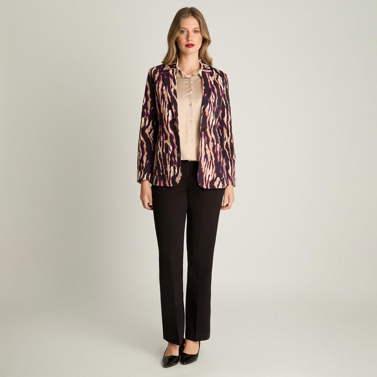 BLAZER MANGA LARGA MUJER LORENZO DI PONTTI NEGRO ESTAMPADO - 4