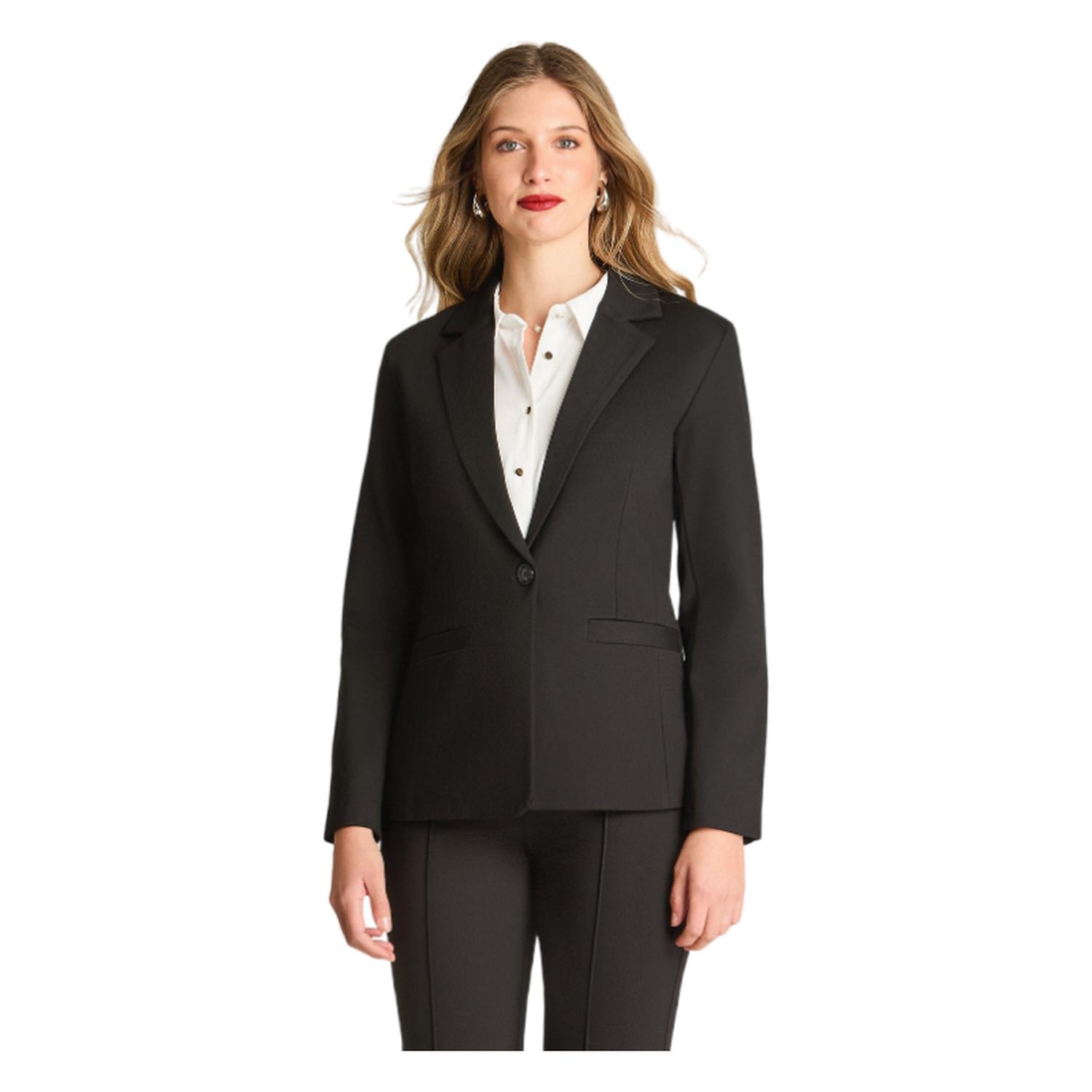 BLAZER MANGA LARGA MUJER LORENZO DI PONTTI NEGRO PUNTO ROMA - 1