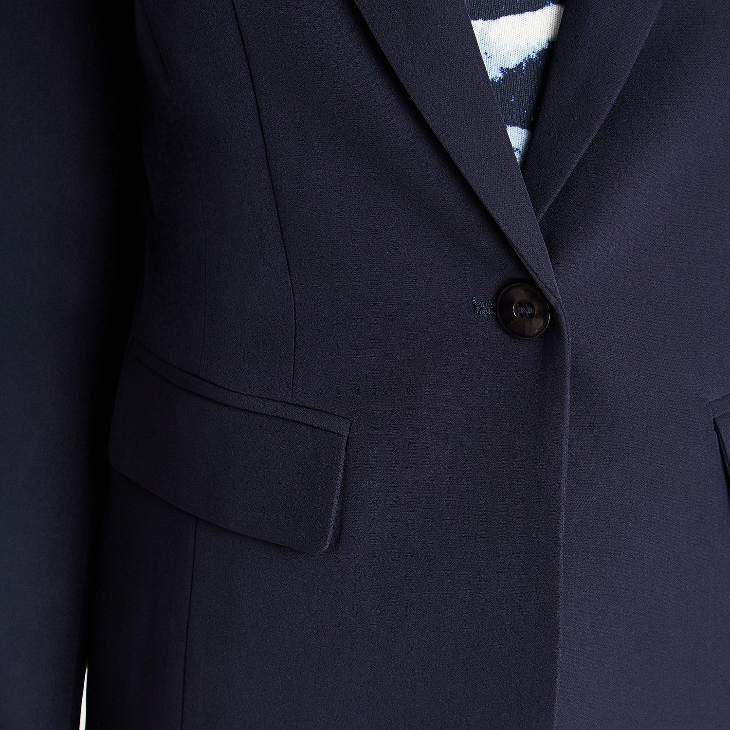 BLAZER MANGA LARGA MUJER LORENZO DI PONTTI AZUL UN BOTÓN CON SOLAPA BOLSILLO - 3