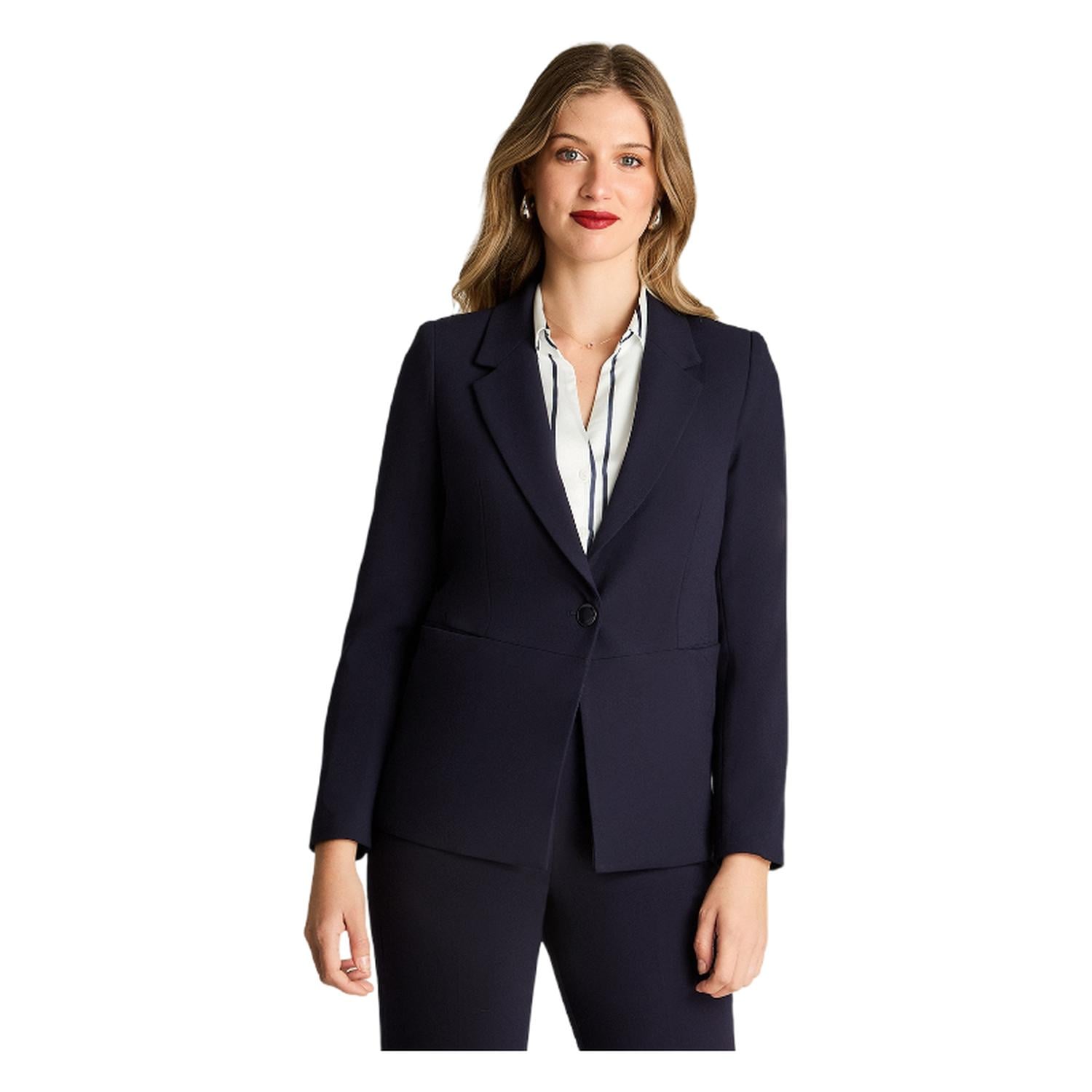 BLAZER MANGA LARGA MUJER LORENZO DI PONTTI AZUL CON UN BOTÓN - 1
