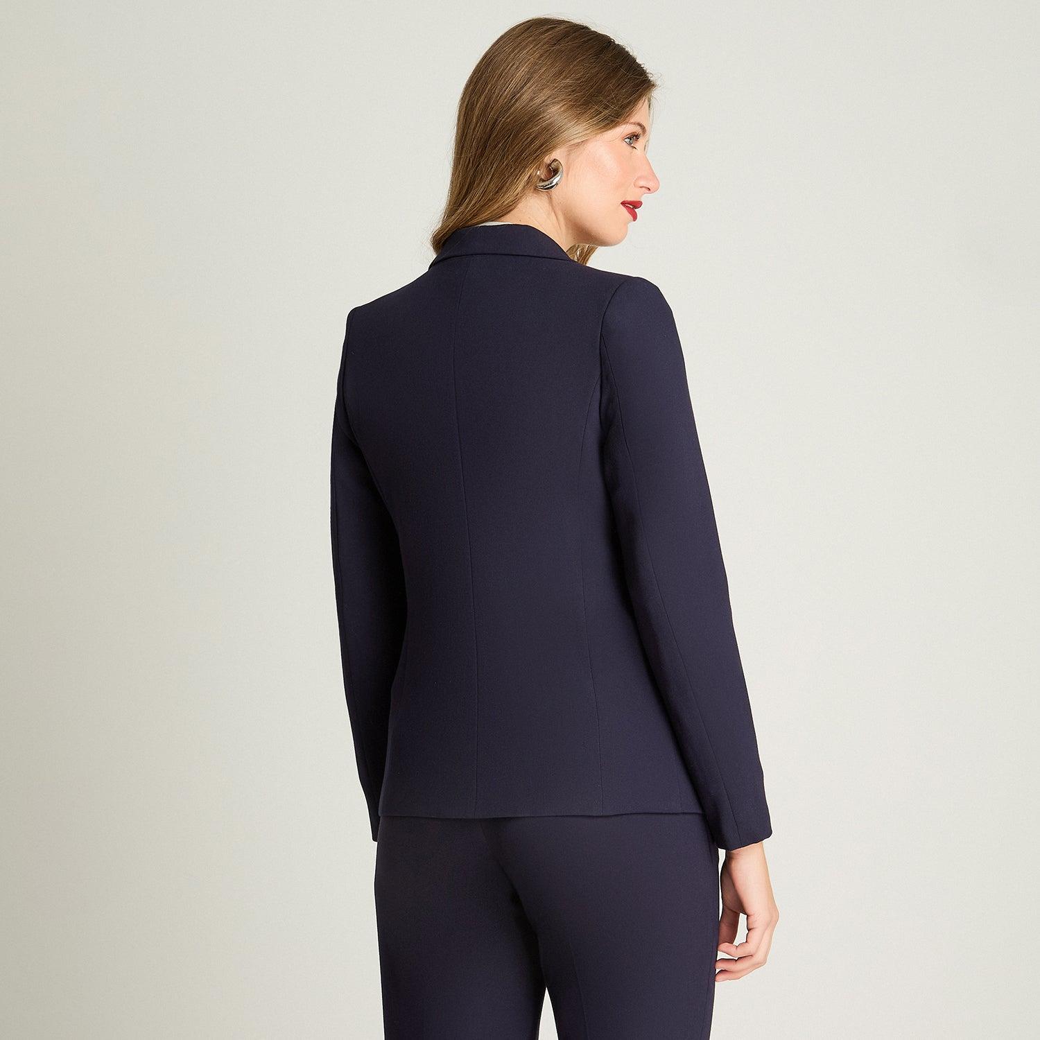 BLAZER MANGA LARGA MUJER LORENZO DI PONTTI AZUL CON UN BOTÓN - 2