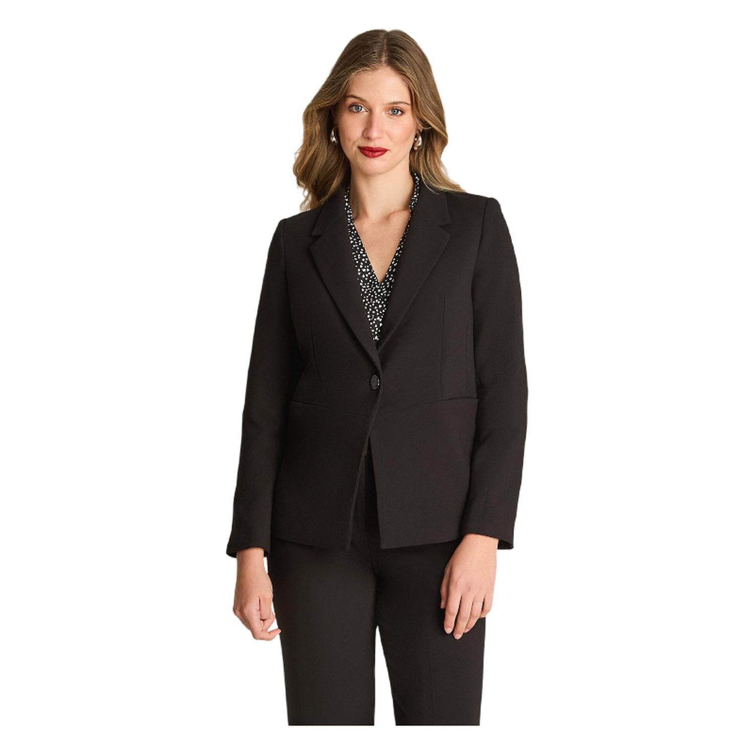 BLAZER MANGA LARGA MUJER LORENZO DI PONTTI NEGRO CON UN BOTÓN - 1
