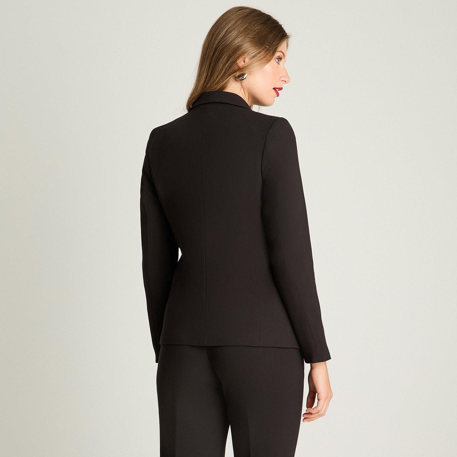 BLAZER MANGA LARGA MUJER LORENZO DI PONTTI NEGRO CON UN BOTÓN - 2