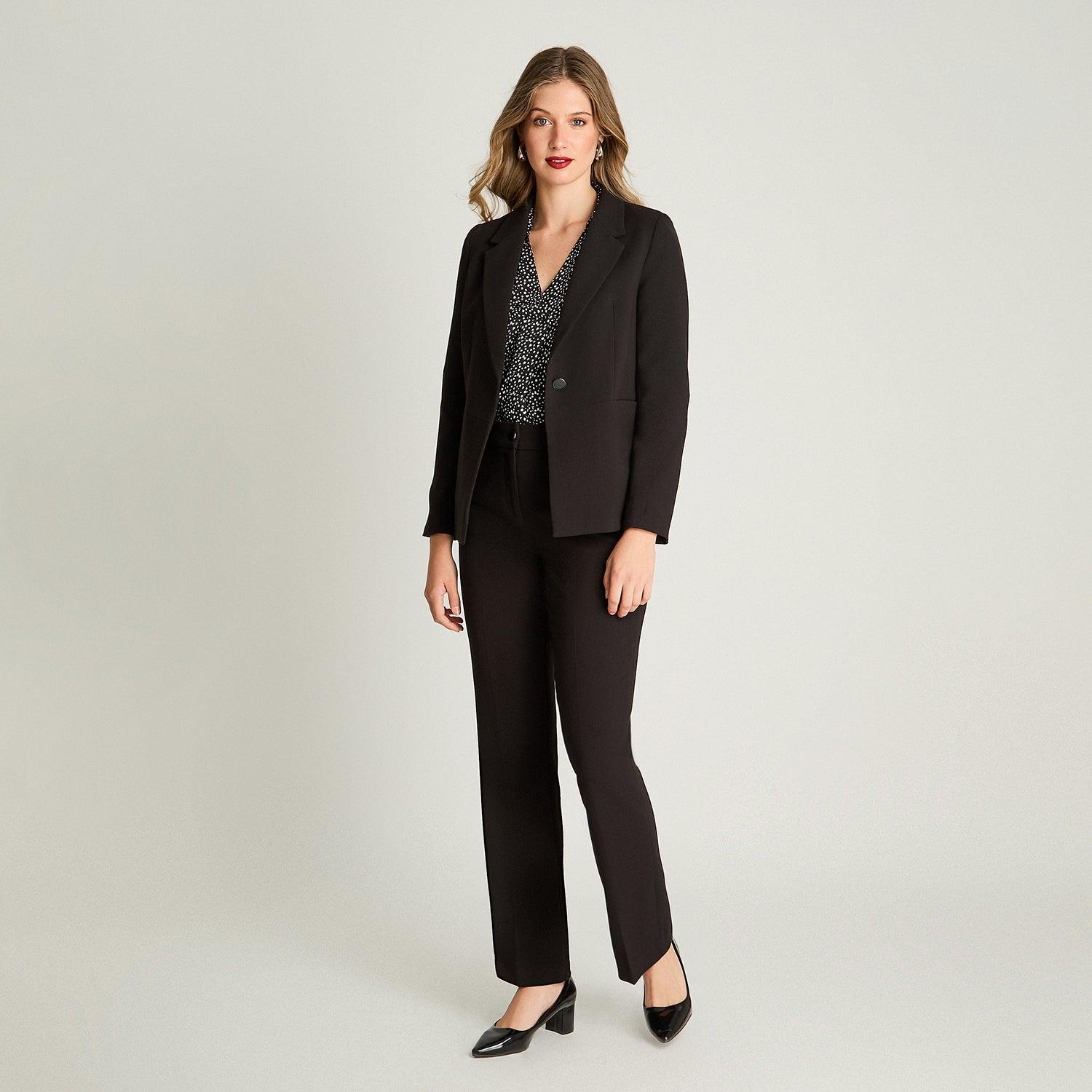 BLAZER MANGA LARGA MUJER LORENZO DI PONTTI NEGRO CON UN BOTÓN - 4
