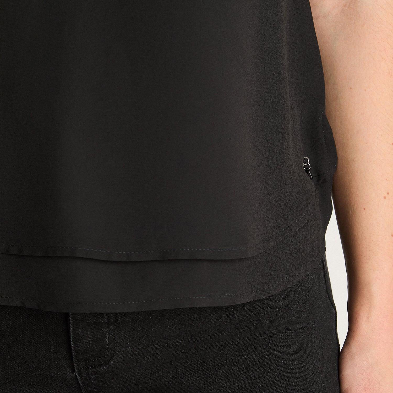 BLUSA SIN MANGAS MUJER LORENZO DI PONTTI NEGRO CON CAPAS - 3