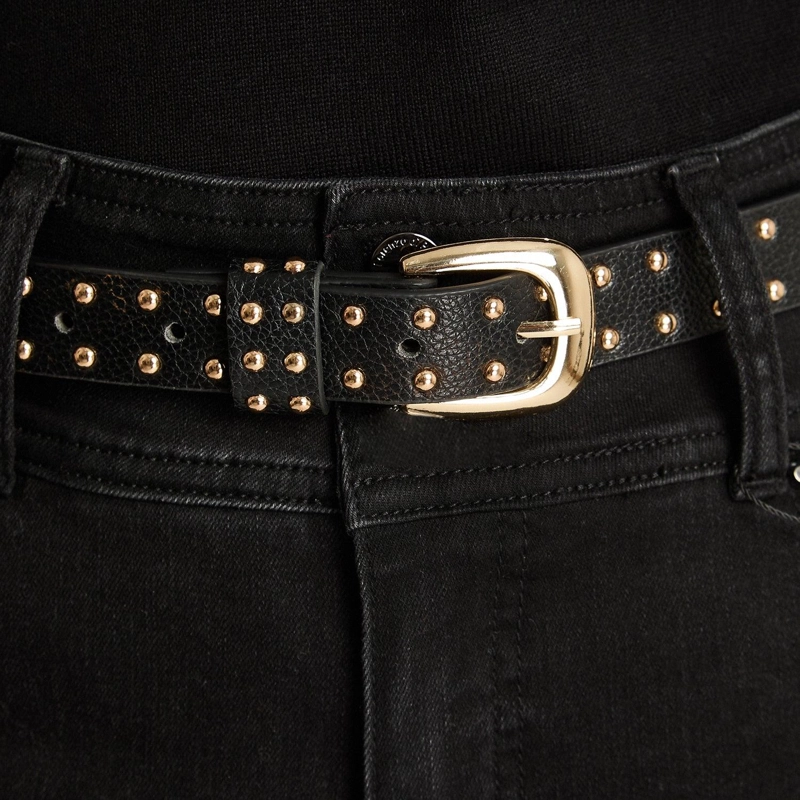 CINTURÓN LORENZO DI PONTTI NEGRO CON STRASS - 2