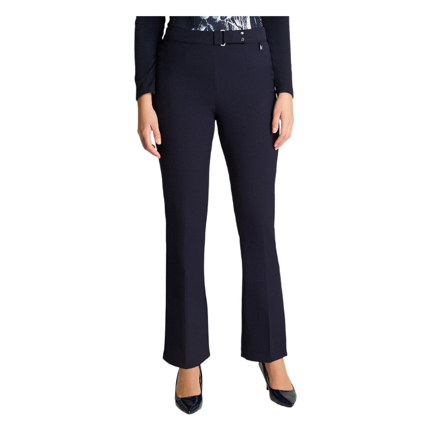 PANTALÓN MUJER LORENZO DI PONTTI AZUL RECTO CON PRETINA TRASERA ELASTICADA - 1