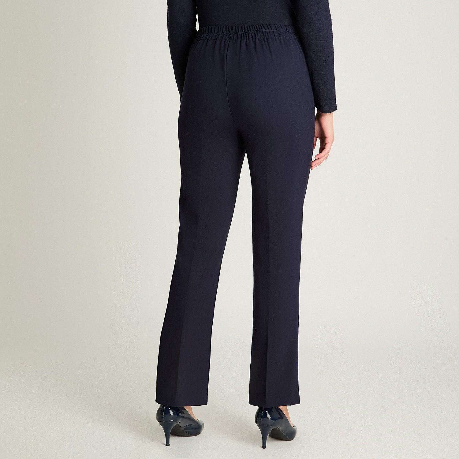 PANTALÓN MUJER LORENZO DI PONTTI AZUL RECTO CON PRETINA TRASERA ELASTICADA - 2