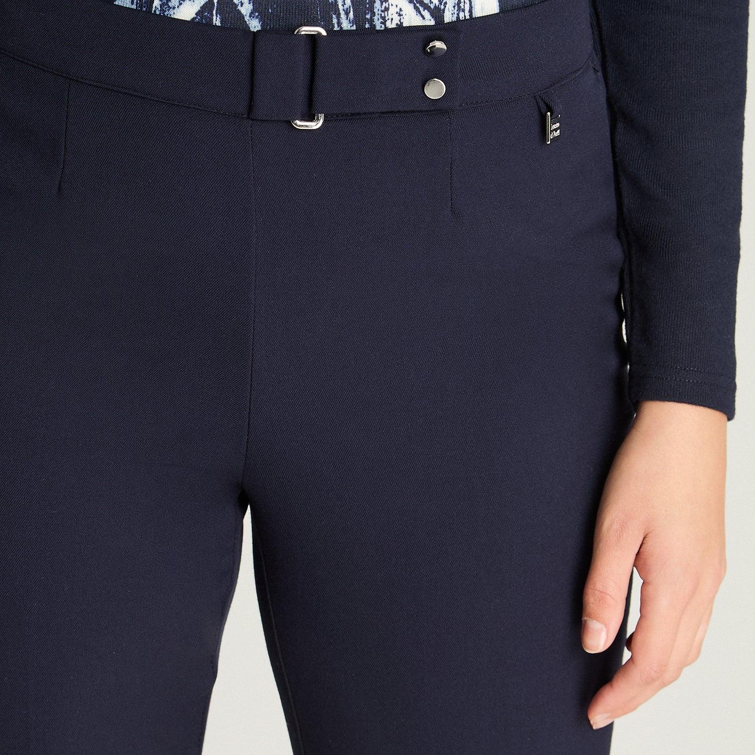 PANTALÓN MUJER LORENZO DI PONTTI AZUL RECTO CON PRETINA TRASERA ELASTICADA - 3