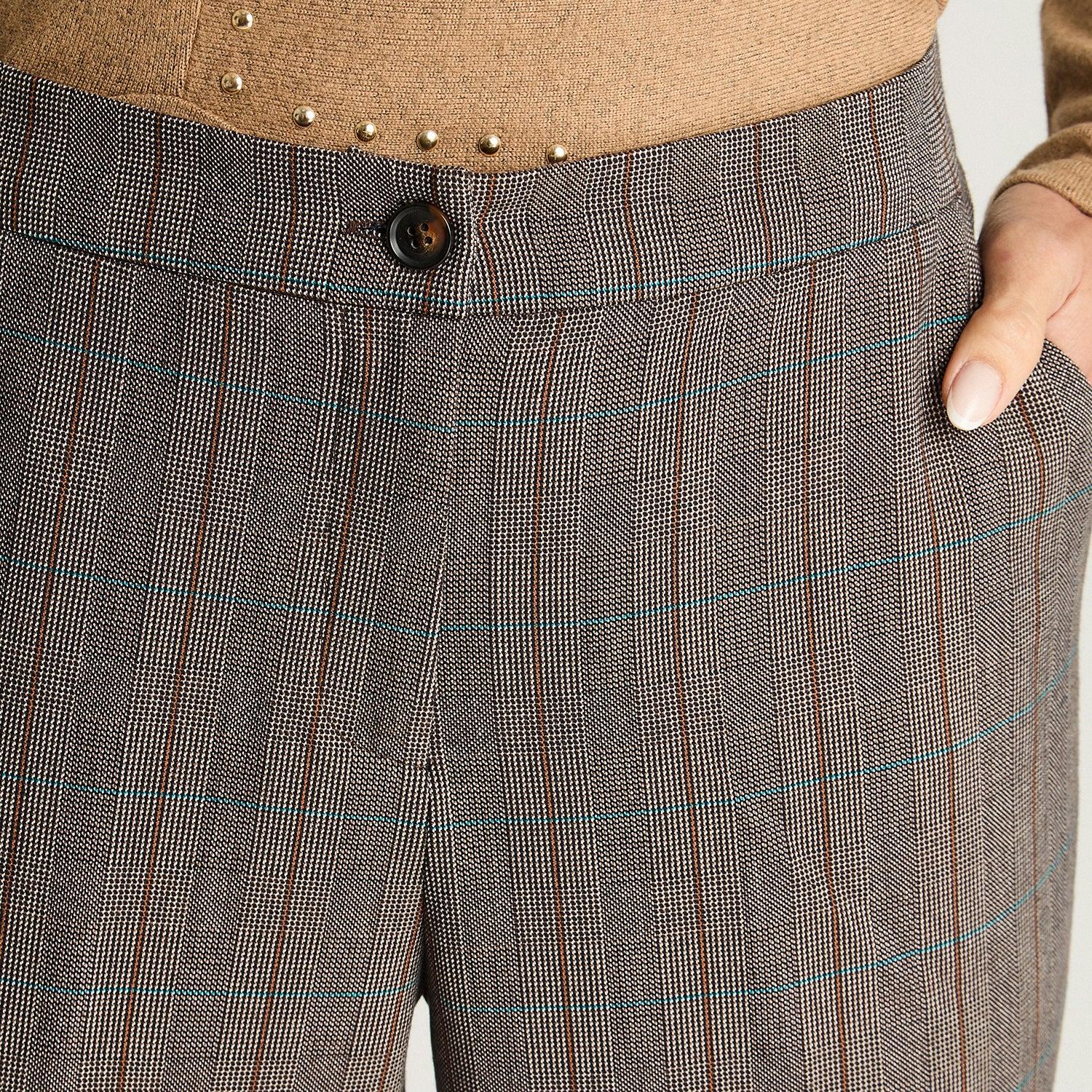 PANTALÓN MUJER LORENZO DI PONTTI CAMEL RECTO CON UN BOTÓN - 3