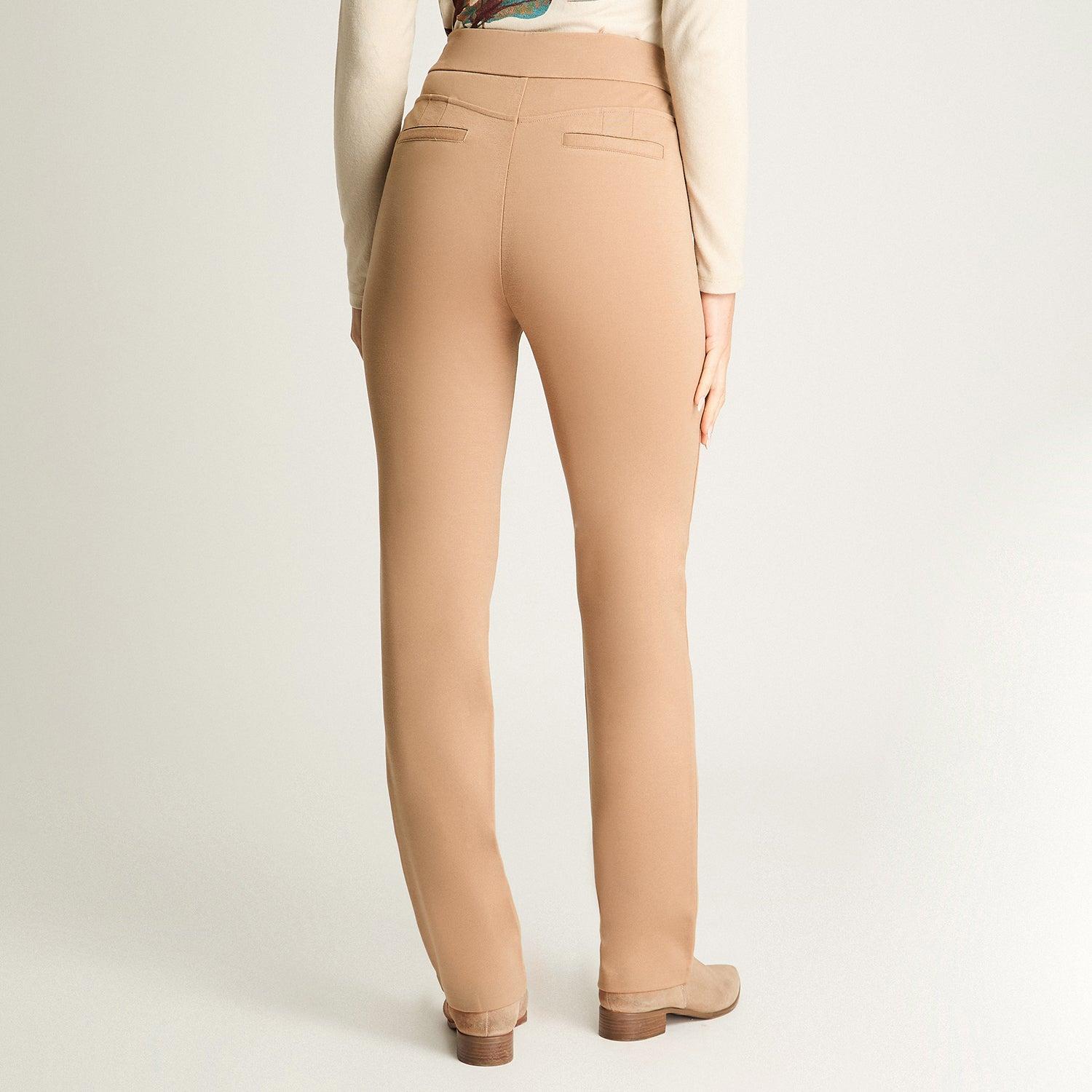 PANTALÓN MUJER LORENZO DI PONTTI CAMEL RECTO CON DETALLE PRETINA - 2