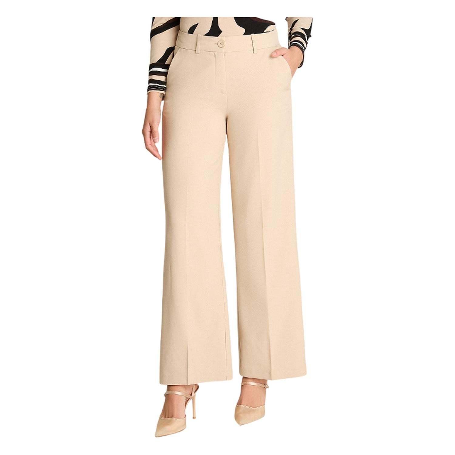 PANTALÓN MUJER LORENZO DI PONTTI ARENA SASTRERO PRETINA ELÁSTICADA - 1