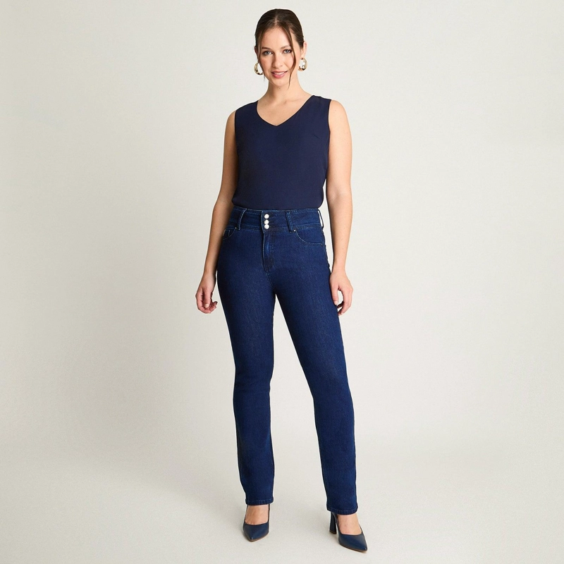 JEAN ALGODÓN MUJER LORENZO DI PONTTI AZUL STRAIGHT - 4