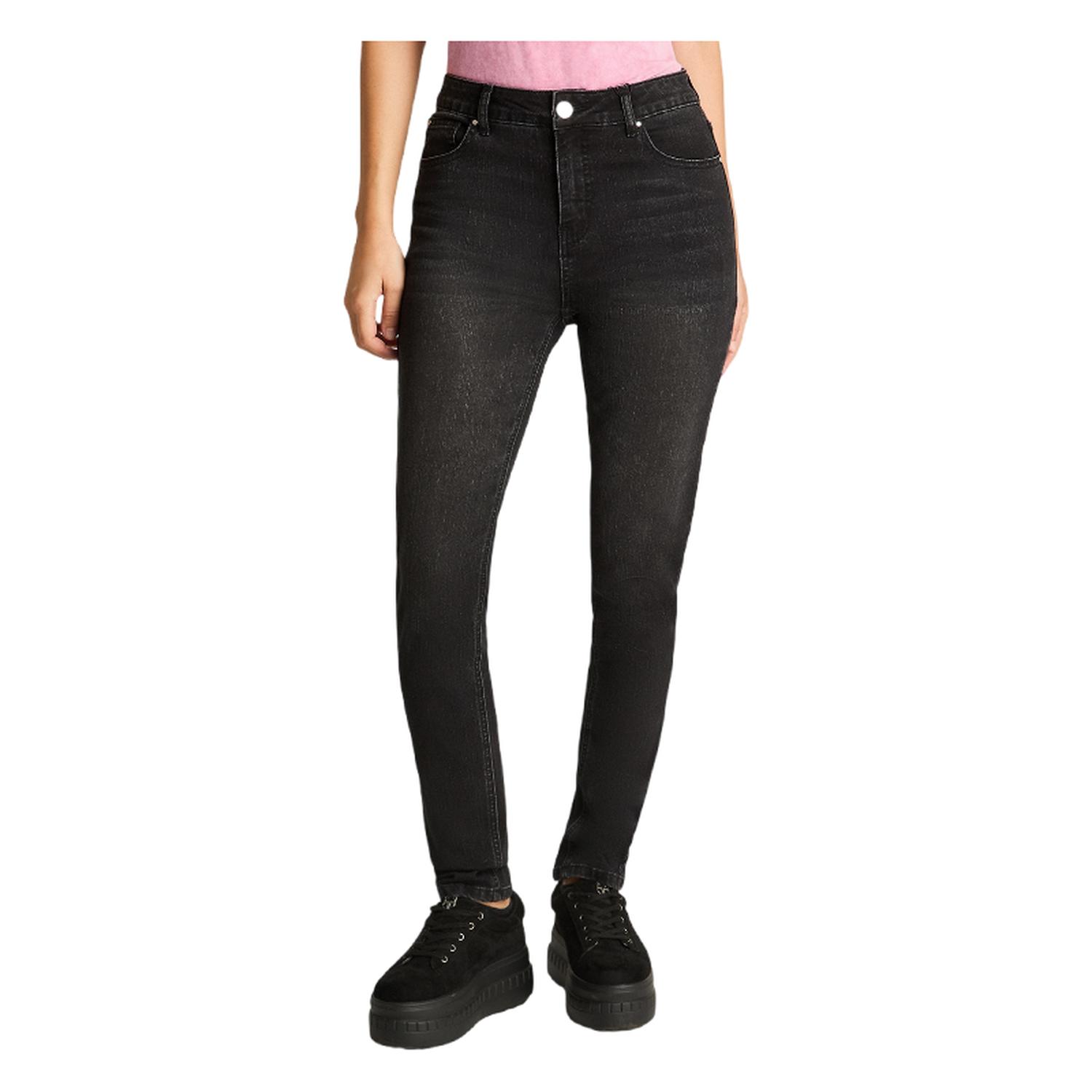 JEAN ALGODÓN MUJER ACUARELA NEGRO SKINNY - 1