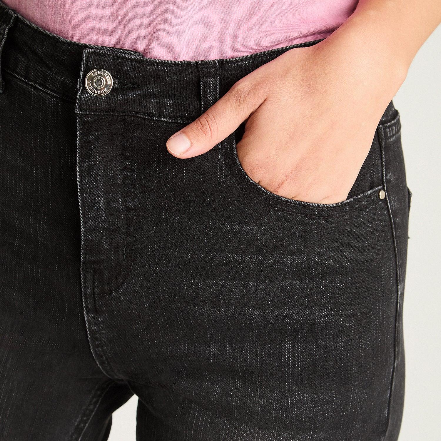 JEAN ALGODÓN MUJER ACUARELA NEGRO SKINNY - 3